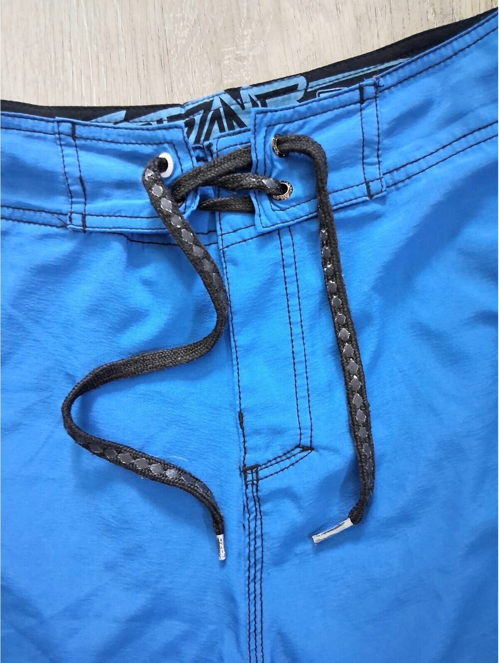 Ripzone Men's Size 32 (M) Blue With Black Stitch Drawstring Stretch Board Shorts - Picture 3 of 11